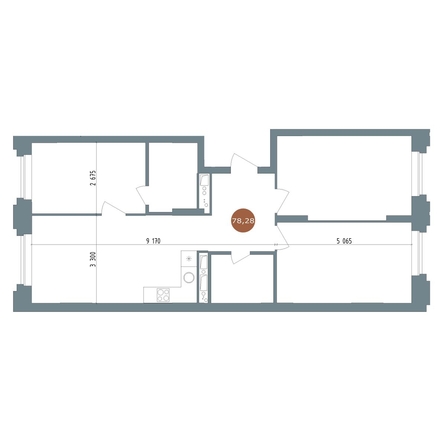 
   Продам 4-комнатную, 78.28 м², 19/56 Кварталы Телецентра, сек 4

. Фото 1.