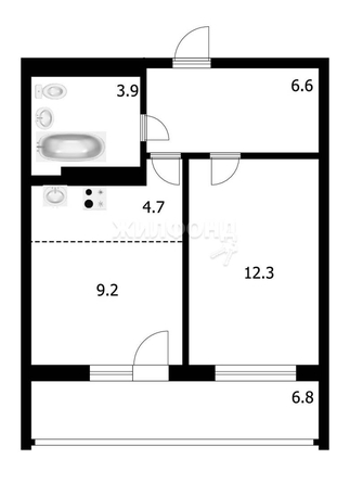 
   Продам 2-комнатную, 43 м², Октябрьская ул, 3

. Фото 17.