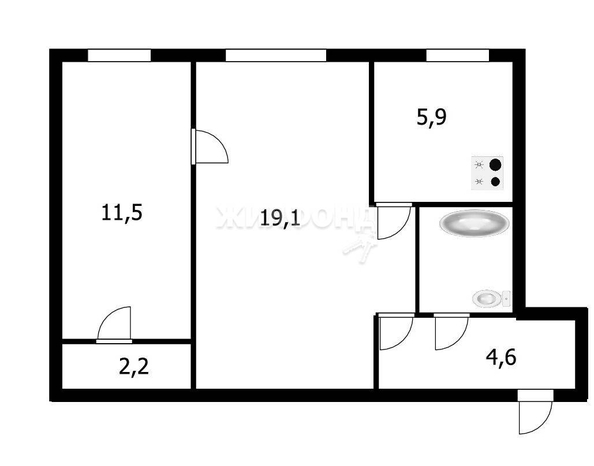 
   Продам 2-комнатную, 46.2 м², Куприна ул, 8

. Фото 1.