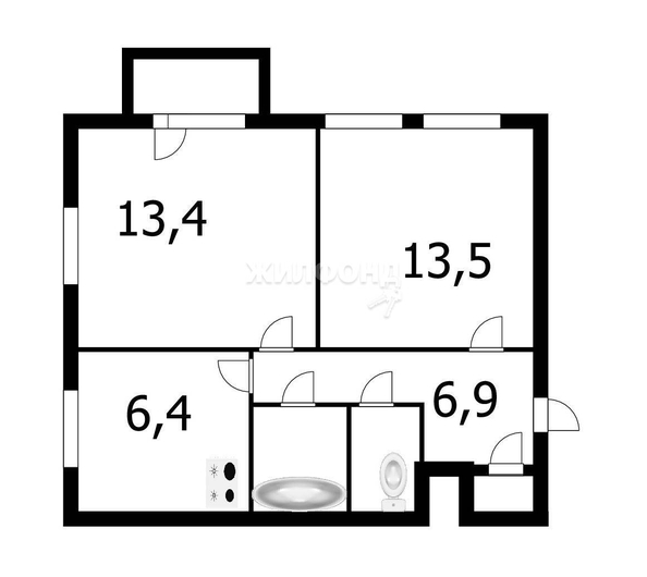 
   Продам 2-комнатную, 44.7 м², Бетонная ул, 31а

. Фото 13.