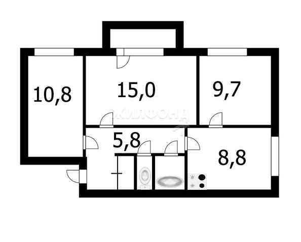 
   Продам 3-комнатную, 54.2 м², Немировича-Данченко ул, 12/1

. Фото 6.