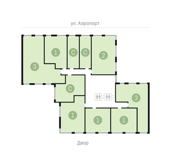 
   Продам студию, 44.35 м², Авиатор, дом 1-2

. Фото 9.