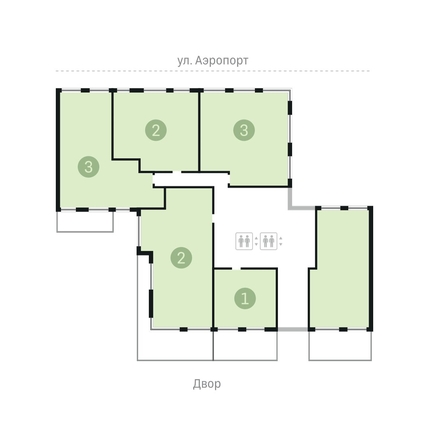 
   Продам 1-комнатную, 57.5 м², Авиатор, дом 1-2

. Фото 9.