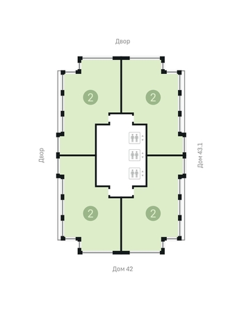 
   Продам 2-комнатную, 157.08 м², Европейский берег, дом 43-2

. Фото 11.