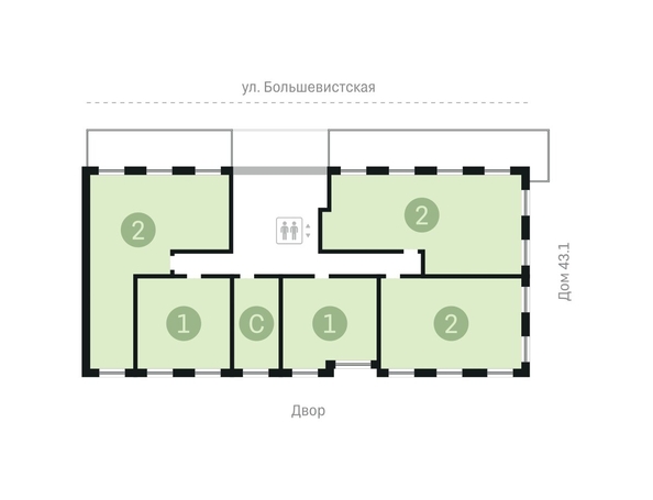 
   Продам 2-комнатную, 111.82 м², Европейский берег, дом 43-2

. Фото 11.