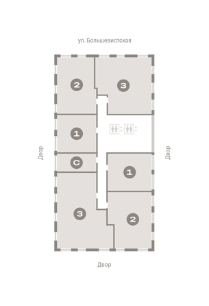 
   Продам 2-комнатную, 72.2 м², Европейский берег, дом 44

. Фото 1.