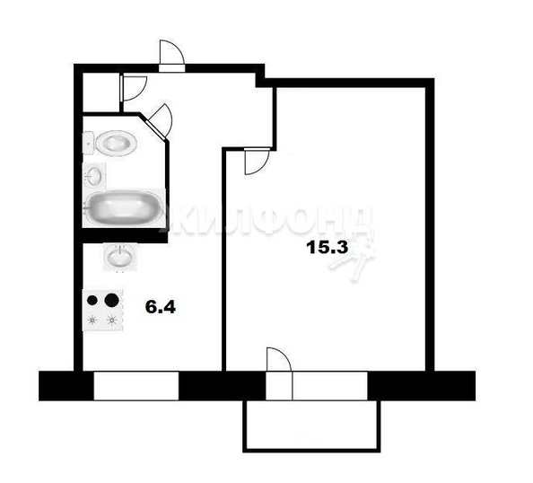 
   Продам 1-комнатную, 28.6 м², Толбухина ул, 41/1

. Фото 18.