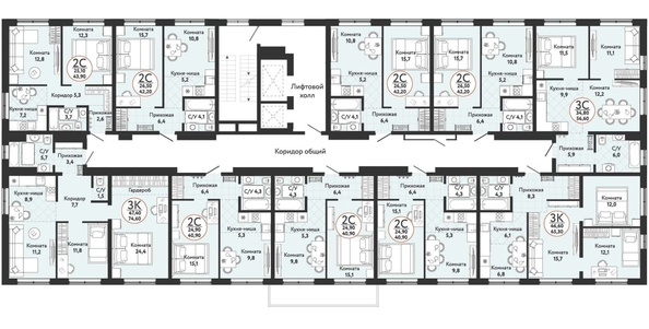 
   Продам 3-комнатную, 74.6 м², Одоевский, дом 1

. Фото 1.