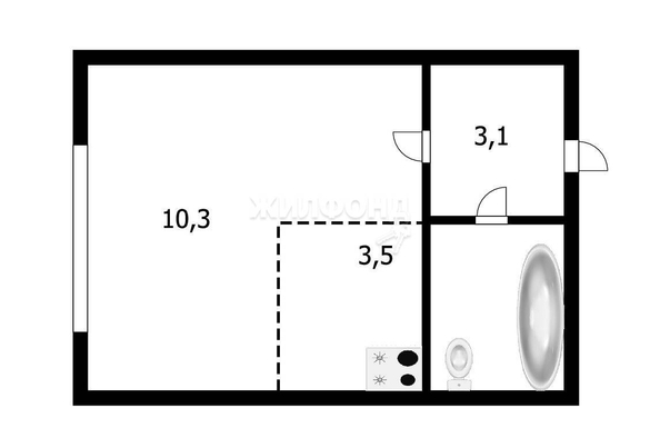 
   Продам студию, 20.4 м², Одоевского ул, 1/8

. Фото 3.