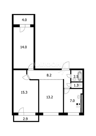 
   Продам 3-комнатную, 61.5 м², Чемская ул, 14

. Фото 16.