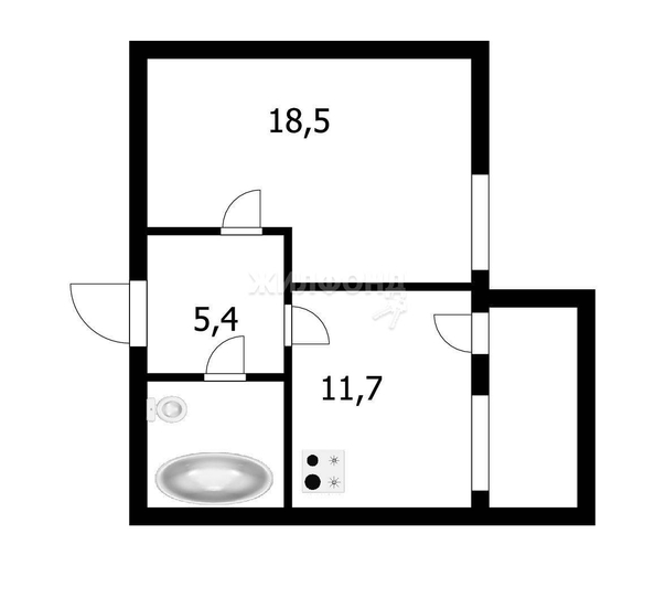 
   Продам 1-комнатную, 40.1 м², Семьи Шамшиных ул, 90/5

. Фото 16.