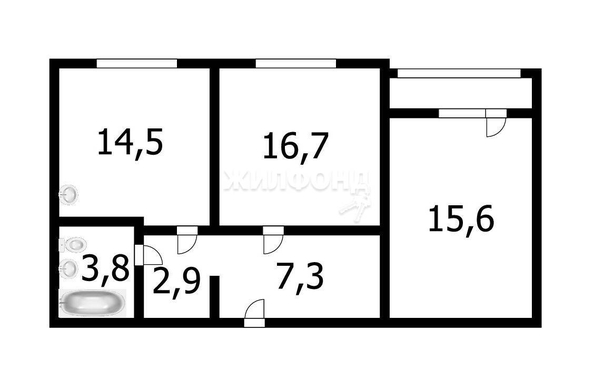 
   Продам 2-комнатную, 60.7 м², Фадеева ул, 66

. Фото 7.