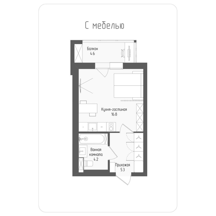 
  Продается студия, 27.7 м², ЖК Тетрис, корпус 2
. Фото 1.
