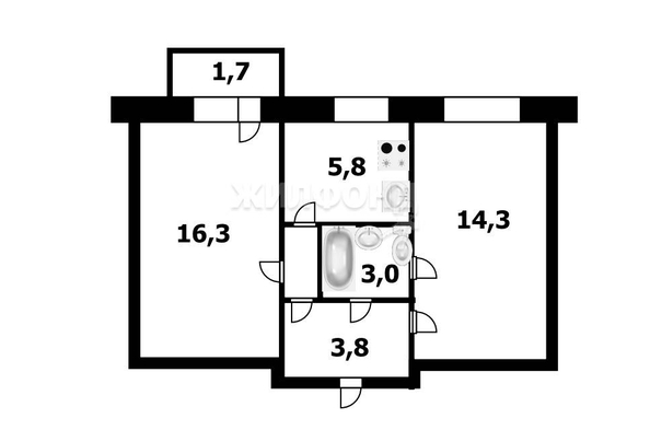 
   Продам 2-комнатную, 43 м², Солидарности ул, 79

. Фото 24.