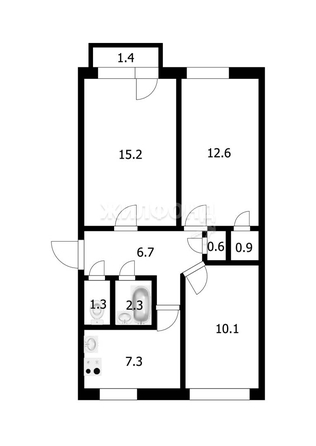 
   Продам 3-комнатную, 57 м², Учительская ул, 1а

. Фото 11.