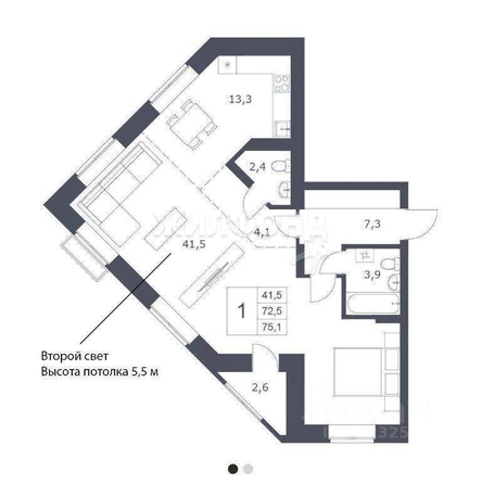 
   Продам 3-комнатную, 72.5 м², имени генерал-майора Рожкина А.Н. ул, 18

. Фото 18.