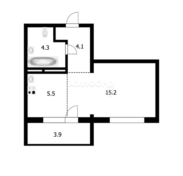 
   Продам 1-комнатную, 33 м², Игарская ул, 5

. Фото 13.