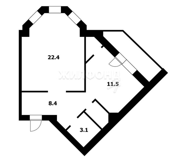 
   Продам 1-комнатную, 48 м², Тюленина ул, 19

. Фото 1.