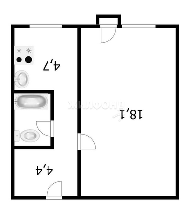 
   Продам 1-комнатную, 28.7 м², Зорге ул, 36

. Фото 14.