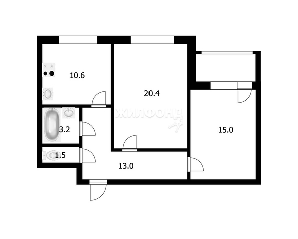 
   Продам 2-комнатную, 63.7 м², Мясниковой ул, 6/2

. Фото 26.