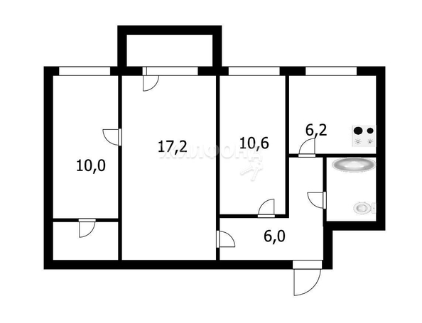 
   Продам 3-комнатную, 55.2 м², Республиканская ул, 3а

. Фото 15.