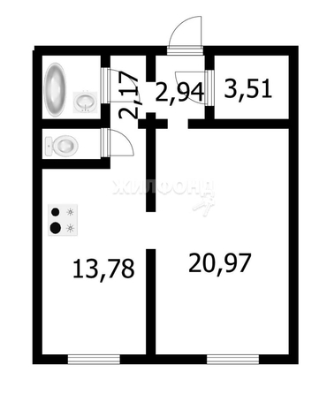 
   Продам 1-комнатную, 48.02 м², Александра Чистякова ул, 6

. Фото 16.