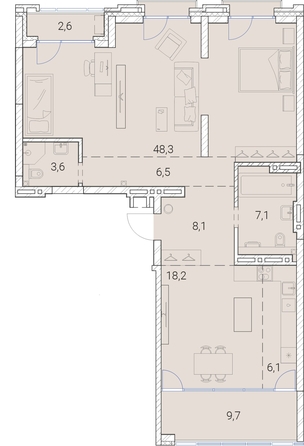 
   Продам 1-комнатную, 110.2 м², Тайм Сквер

. Фото 19.