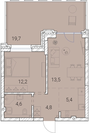 
   Продам 1-комнатную, 60.2 м², Тайм Сквер

. Фото 19.