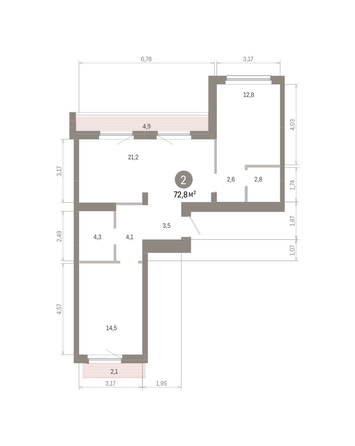 
  Продается 2-комн. квартира 72.8 м², в ЖК Лебедевский квартал, д 1. Фото 1.