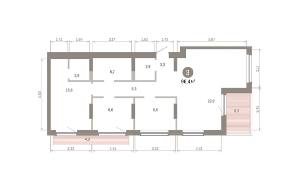 
  Продается 3-комн. квартира 96.4 м², в ЖК Лебедевский квартал, д 1. Фото 1.
