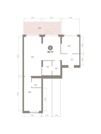 
  Продается 2-комн. квартира 96.7 м², в ЖК Лебедевский квартал, д 1. Фото 1.