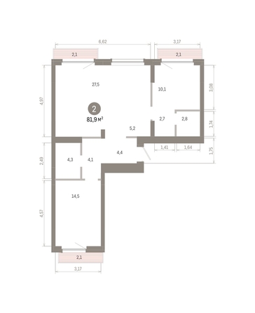 
  Продается 2-комн. квартира, 81.9 м², ЖК Лебедевский квартал, дом 1
. Фото 1.