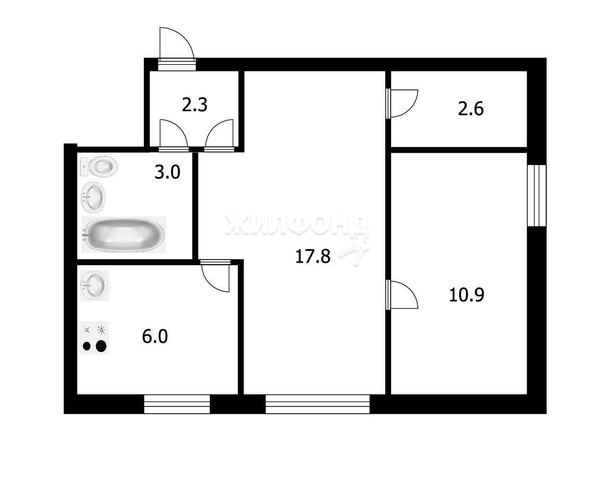 
   Продам 2-комнатную, 42.6 м², Фасадная ул, 20

. Фото 7.