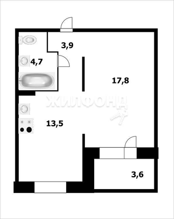 
   Продам 1-комнатную, 39.1 м², Рельефная ул, 106/3

. Фото 15.