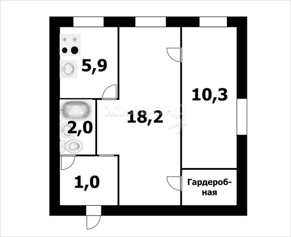 
   Продам 2-комнатную, 41.2 м², Народная ул, 19

. Фото 10.