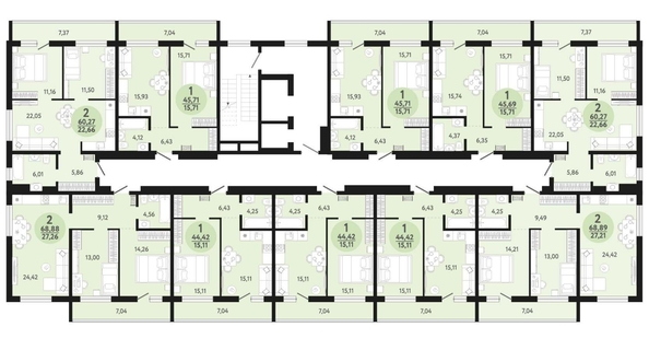 
   Продам 1-комнатную, 44.42 м², Новый парк, дом 3

. Фото 1.