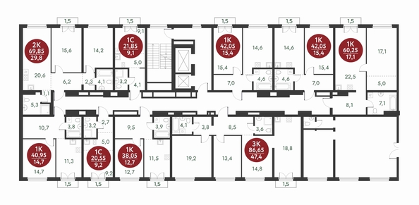 
  Продается 1-комн. квартира, 60.85 м², ЖК Скандинавские кварталы, дом 1
. Фото 2.