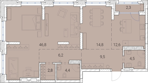 
  Продается 1-комн. квартира, 103.9 м², ЖК Тайм Сквер
. Фото 38.