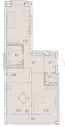 
  Продается 2-комн. квартира, 85.3 м², ЖК Тайм Сквер
. Фото 38.