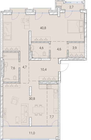 
  Продается 1-комн. квартира, 128.8 м², ЖК Тайм Сквер
. Фото 38.