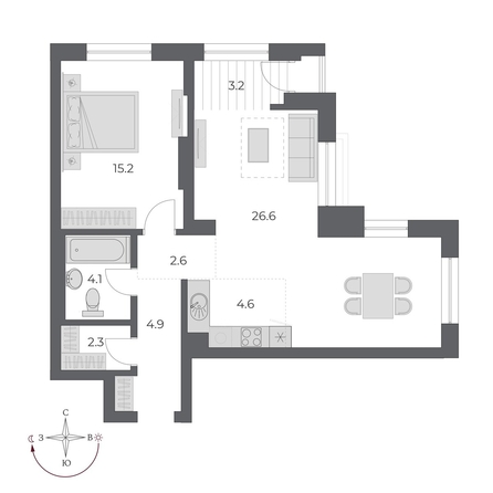 
  Продается 2-комн. квартира 63.5 м², в ЖК ОСКАР, дом 2. Фото 5.