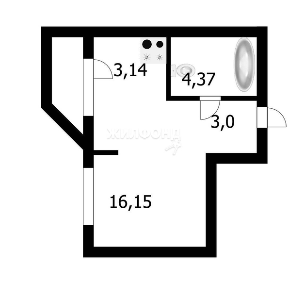 
   Продам 1-комнатную, 25.9 м², Гурьевская ул, 177

. Фото 12.