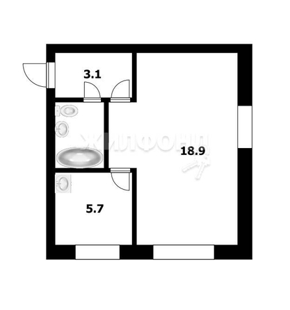 
   Продам 1-комнатную, 30.9 м², Первомайская ул, 172

. Фото 2.