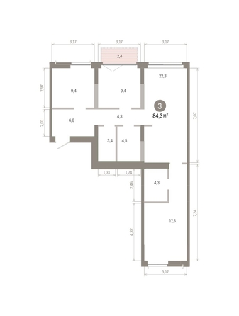 
  Продается 3-комн. квартира 84.25 м², в ЖК Европейский берег, дом 45. Фото 1.