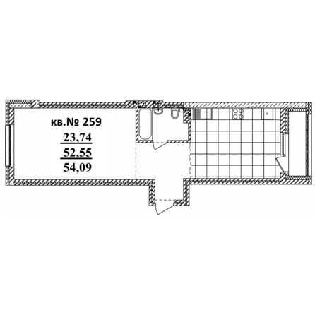 
   Продам 2-комнатную, 55.65 м²,  Римский квартал, 2 очередь

. Фото 1.