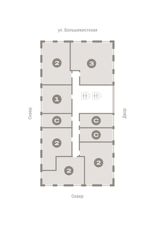 
   Продам 3-комнатную, 87.3 м², Европейский берег, дом 44

. Фото 1.