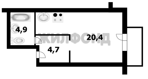 
   Продам студию, 29.7 м², Мясниковой ул, 8/1

. Фото 13.