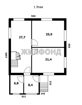 
   Продам дом, 132.2 м², Новосибирск

. Фото 11.