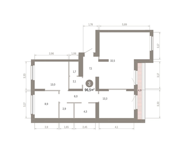
  Продается 3-комн. квартира 96.5 м², в ЖК Пшеница, 6.1. Фото 1.