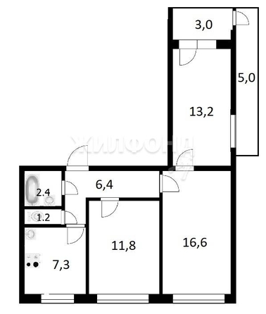 
   Продам 3-комнатную, 59.9 м², Новосибирская ул, 7

. Фото 25.